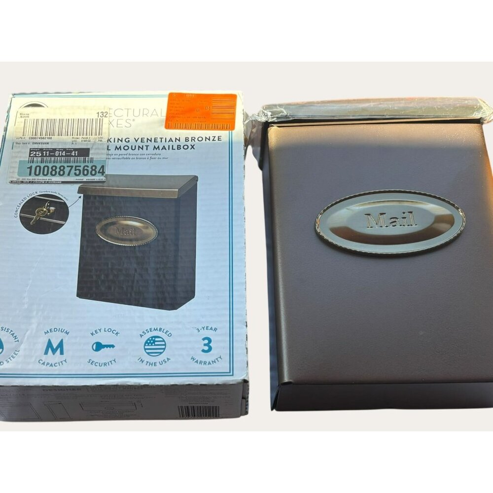 Architectural Mailboxes Designer Locking Metal Standard Mailbox Bronze